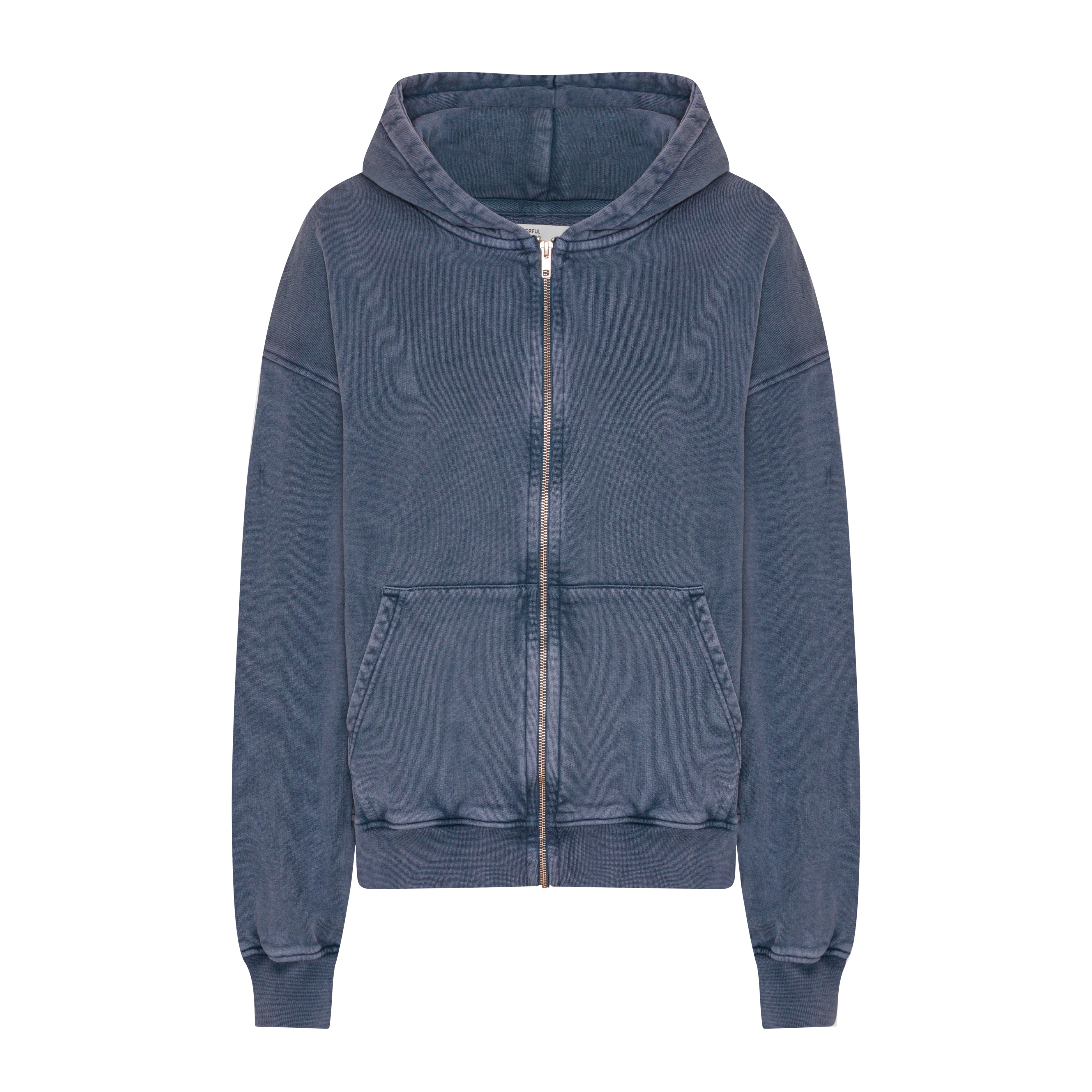 Organic Oversized Zip Hood - Neptune Blue
