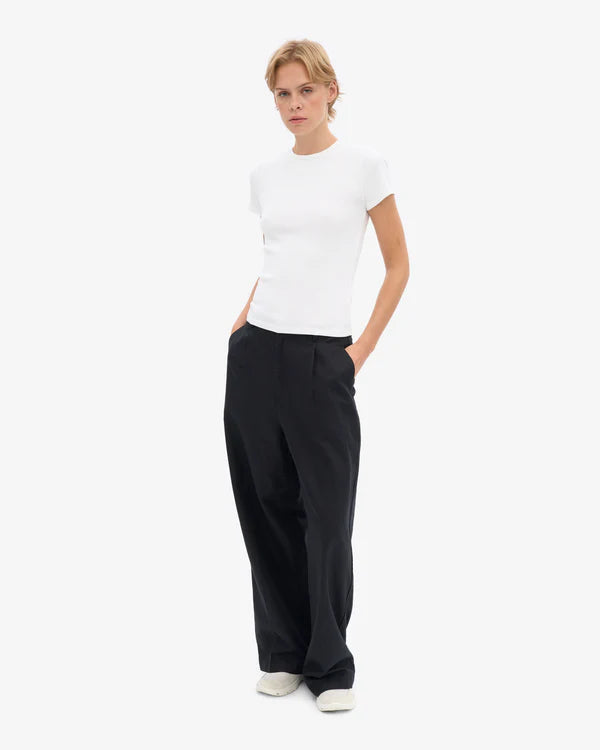 Women Organic Rib SS T-Shirt - Optical White