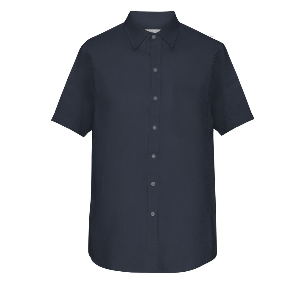 Linen Shirt - Navy Blue