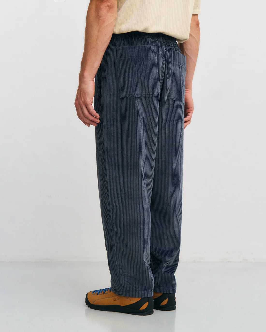 Weite Cordhose Biobaumwolle blau