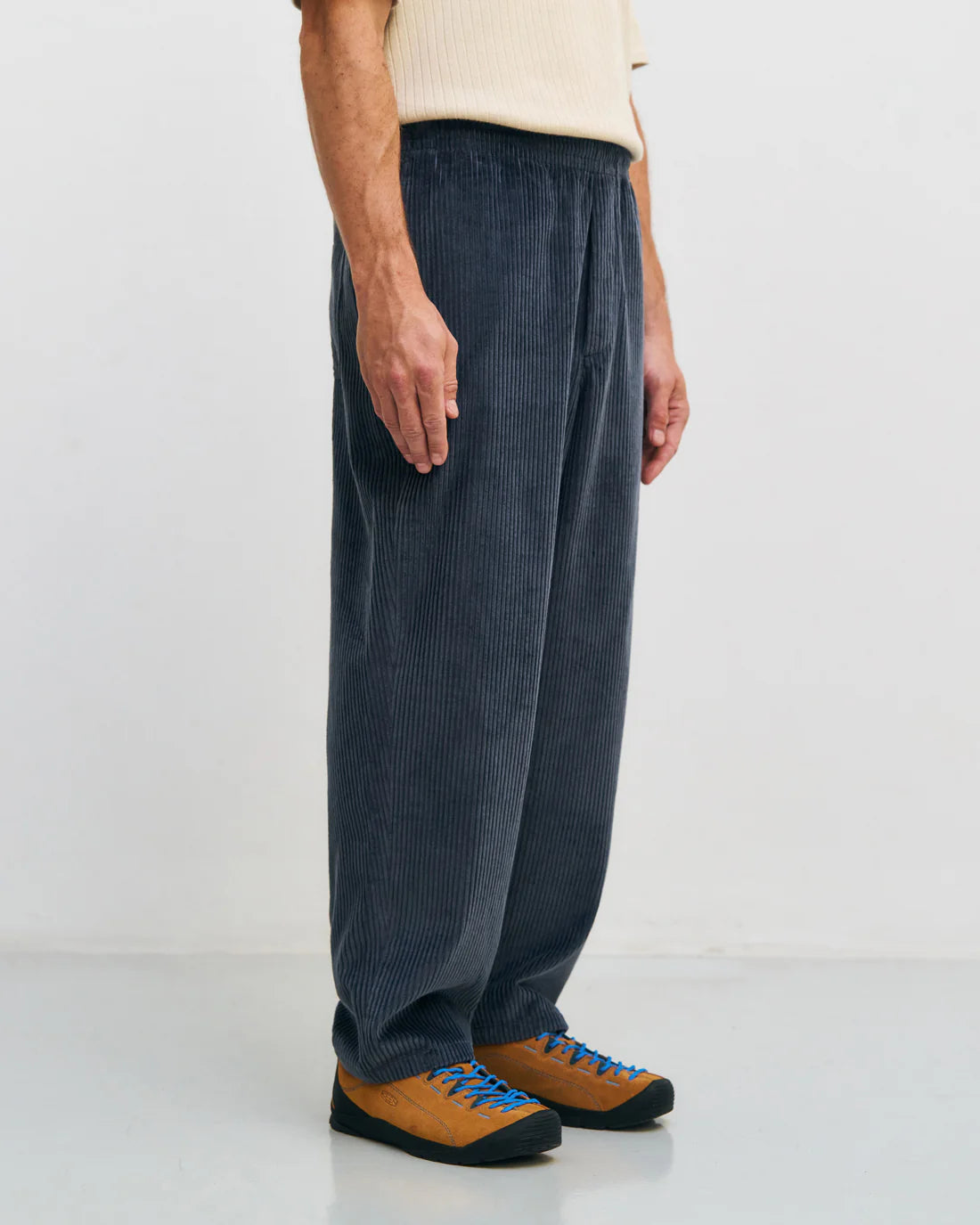 Weite Cordhose Biobaumwolle blau