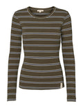 Blossom Stripe LS Top - Forest Night