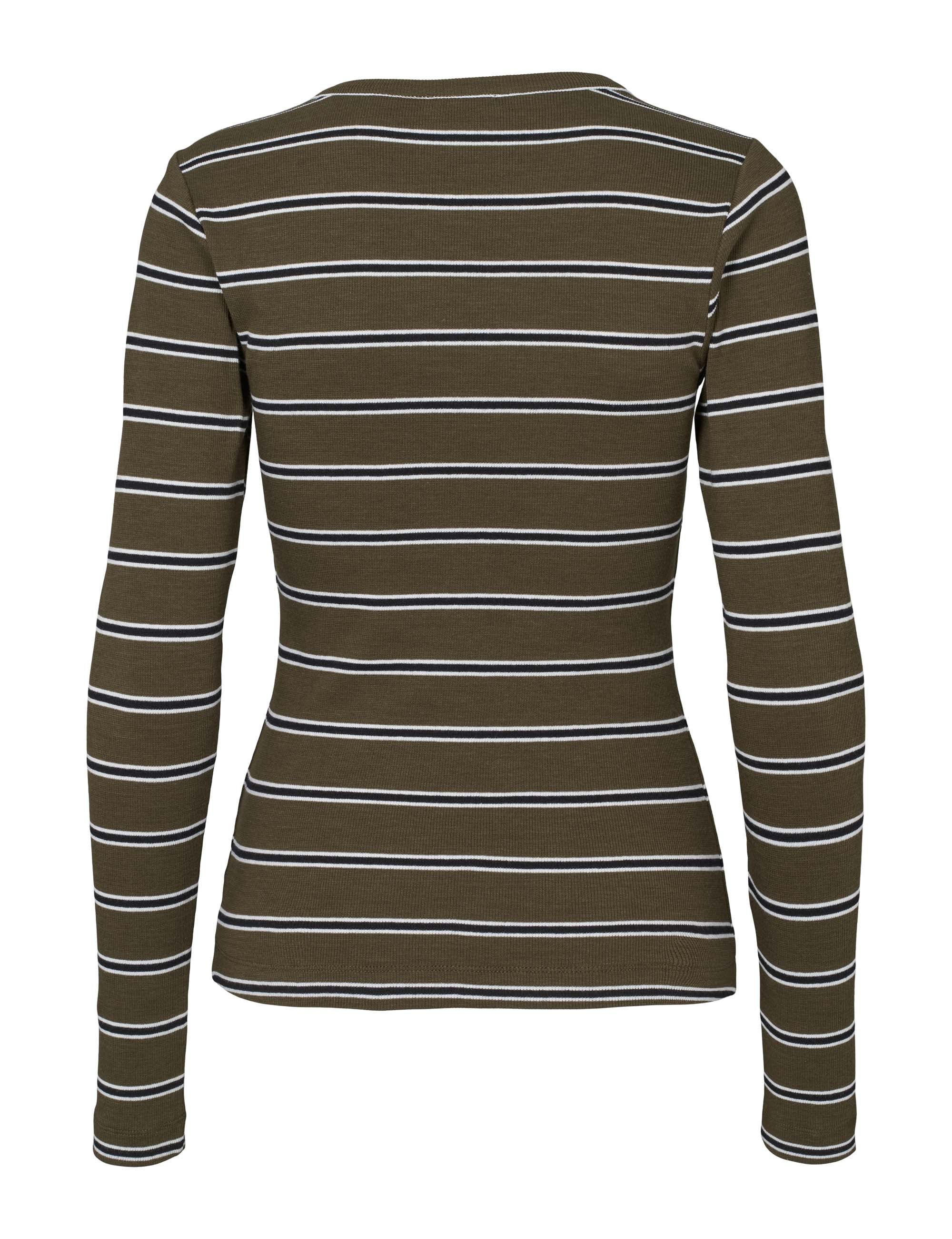 Blossom Stripe LS Top - Forest Night