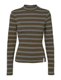 Blossom Stripe LS Turtleneck - Forest Night