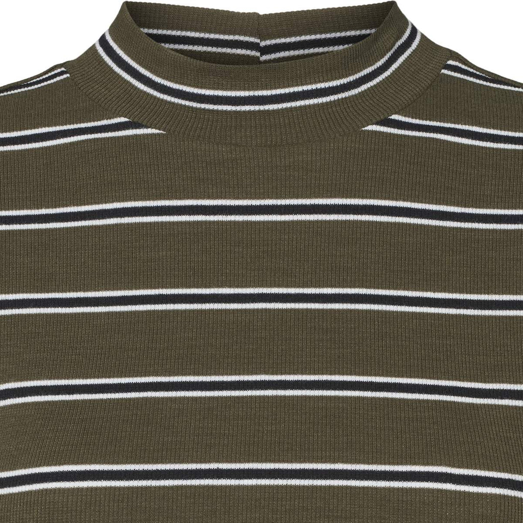 Blossom Stripe LS Turtleneck - Forest Night