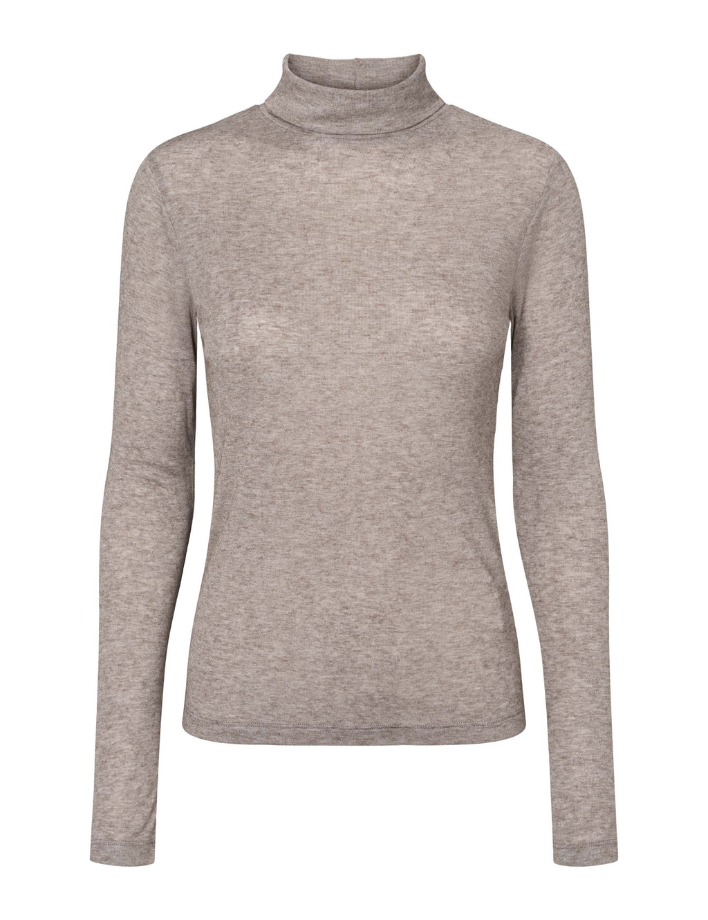 Ellia Roll Neck Top - Brownie Mélange