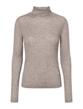 Ellia Roll Neck Top - Brownie Mélange
