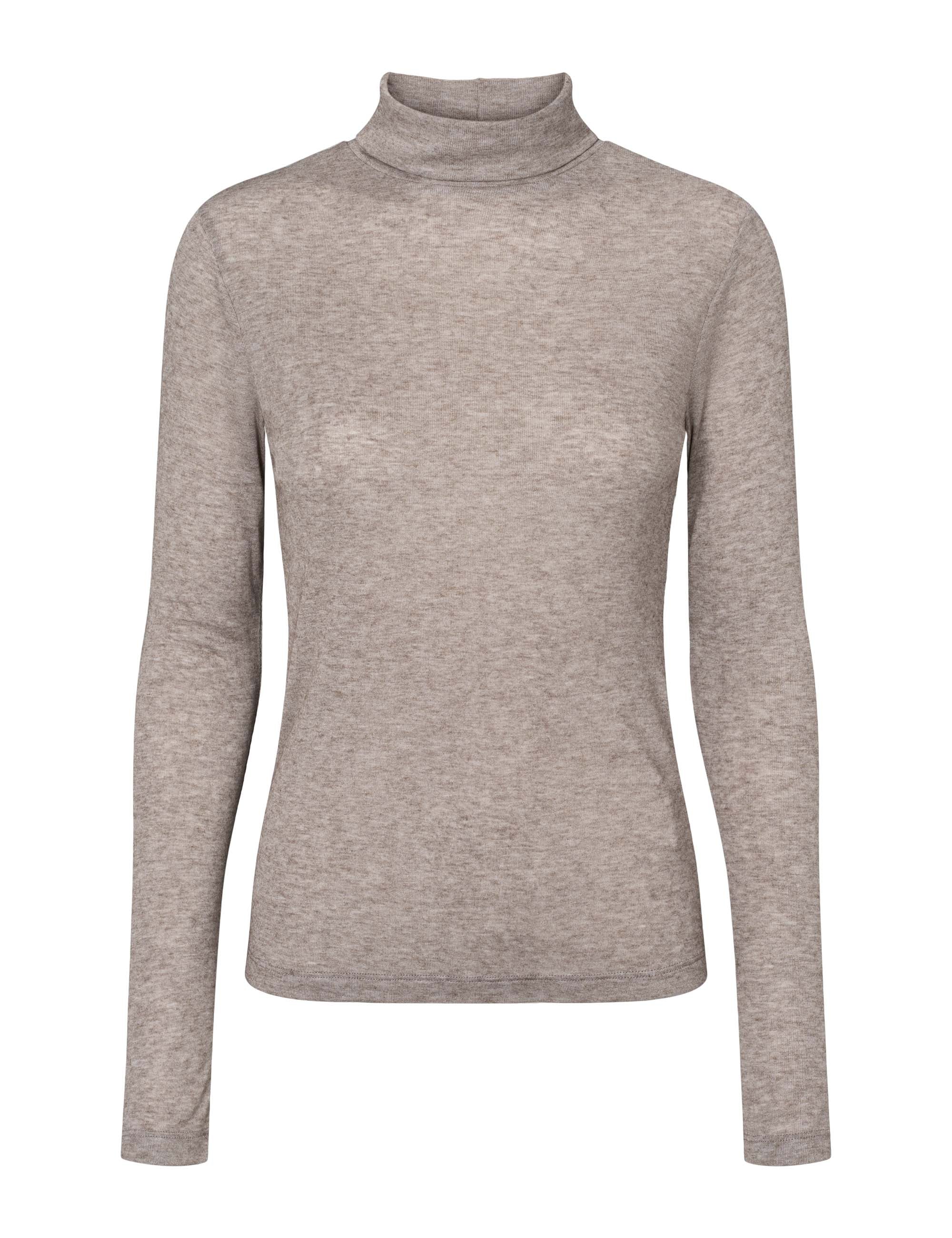 Ellia Roll Neck Top - Brownie Mélange