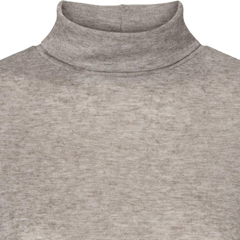 Ellia Roll Neck Top - Brownie Mélange