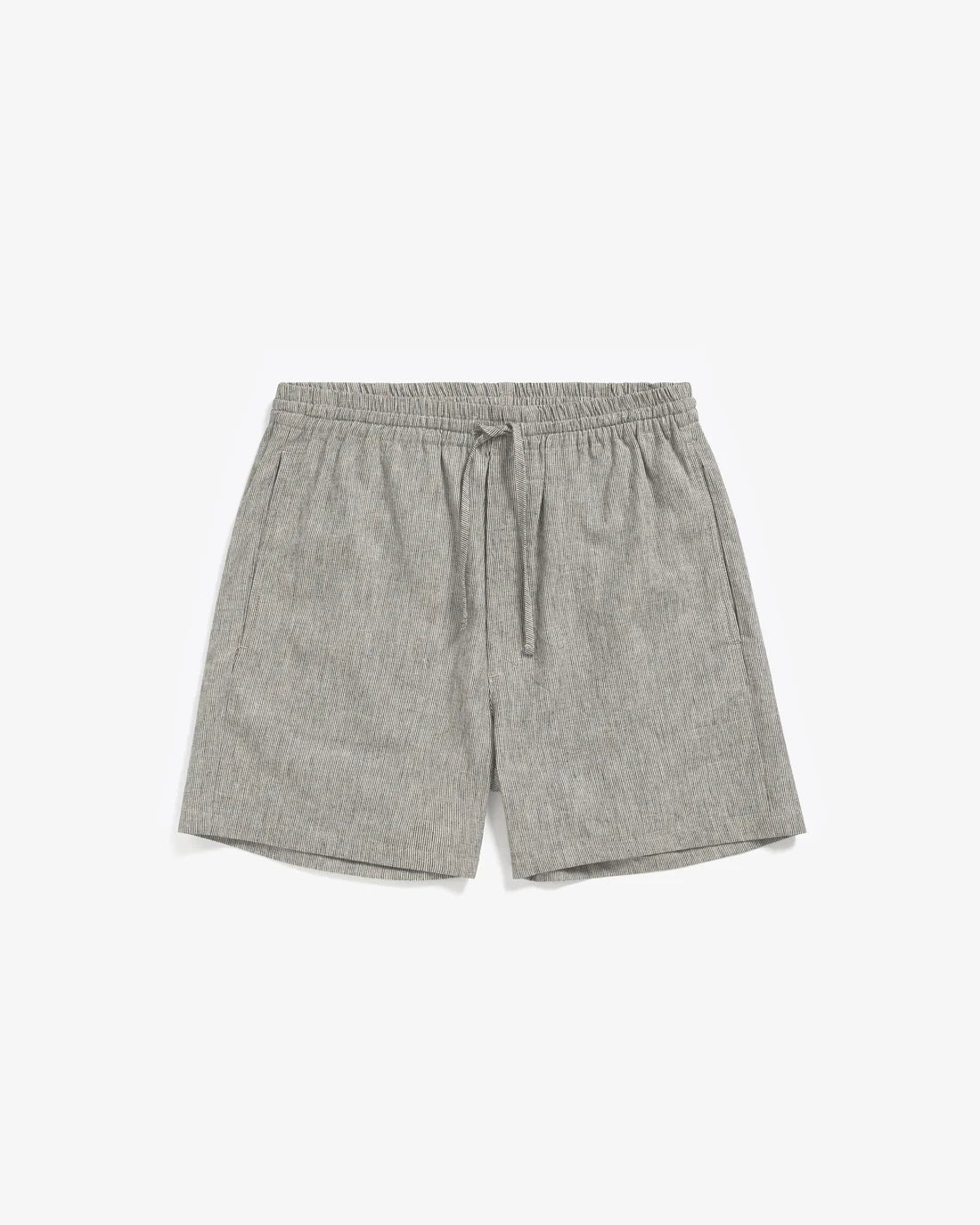 Kurze Hose Bio Baumwolle - Grau Gestreift