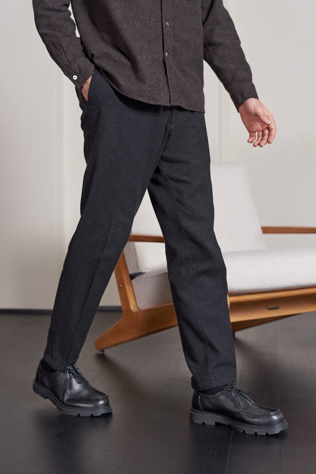 JOSHTA Trousers - Eco Flannel Mel Black