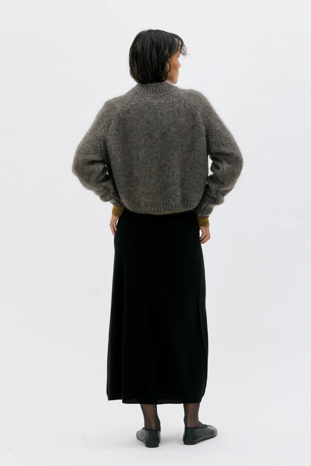 FAYE - Chunky mohair silk sweater - Moleskine