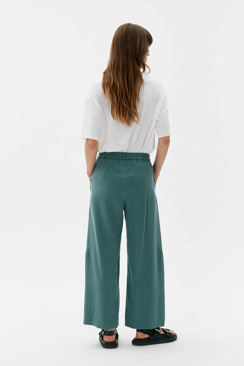 THEA - Tencel trousers, Lagoon green