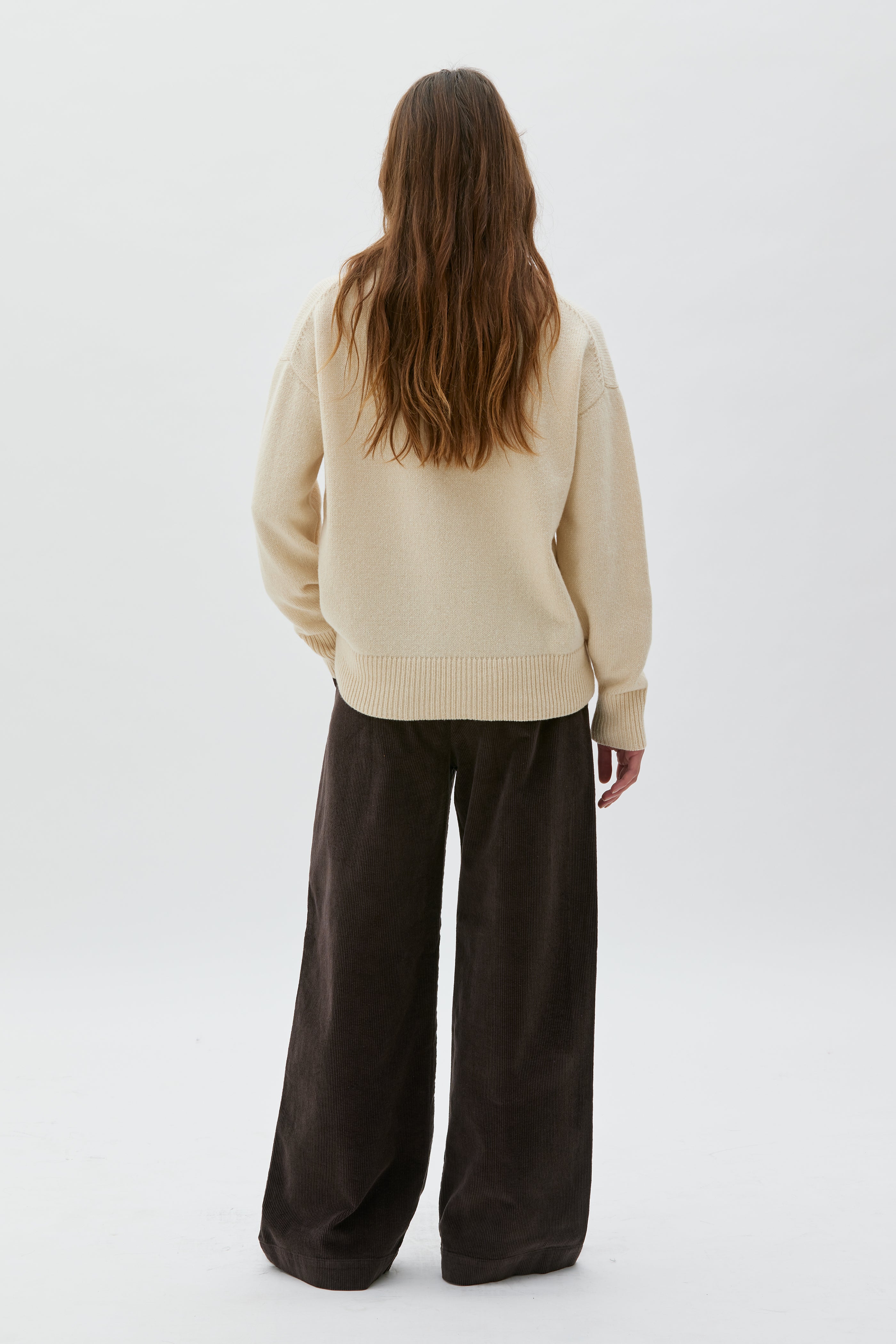 AYA - Wide Leg Corduroy trousers - Cacao brown