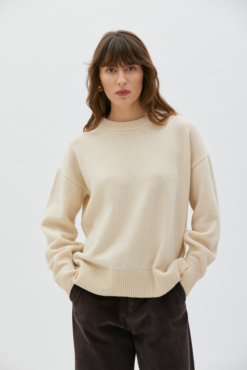 AYA - Wide Leg Corduroy trousers - Cacao brown