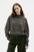 FAYE - Chunky mohair silk sweater - Moleskine