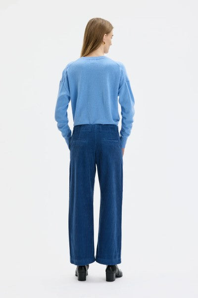LAIL- Cropped Corduroy Trousers - Lazuli Blue