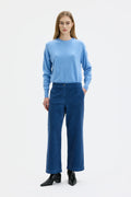 LAIL- Cropped Corduroy Trousers - Lazuli Blue