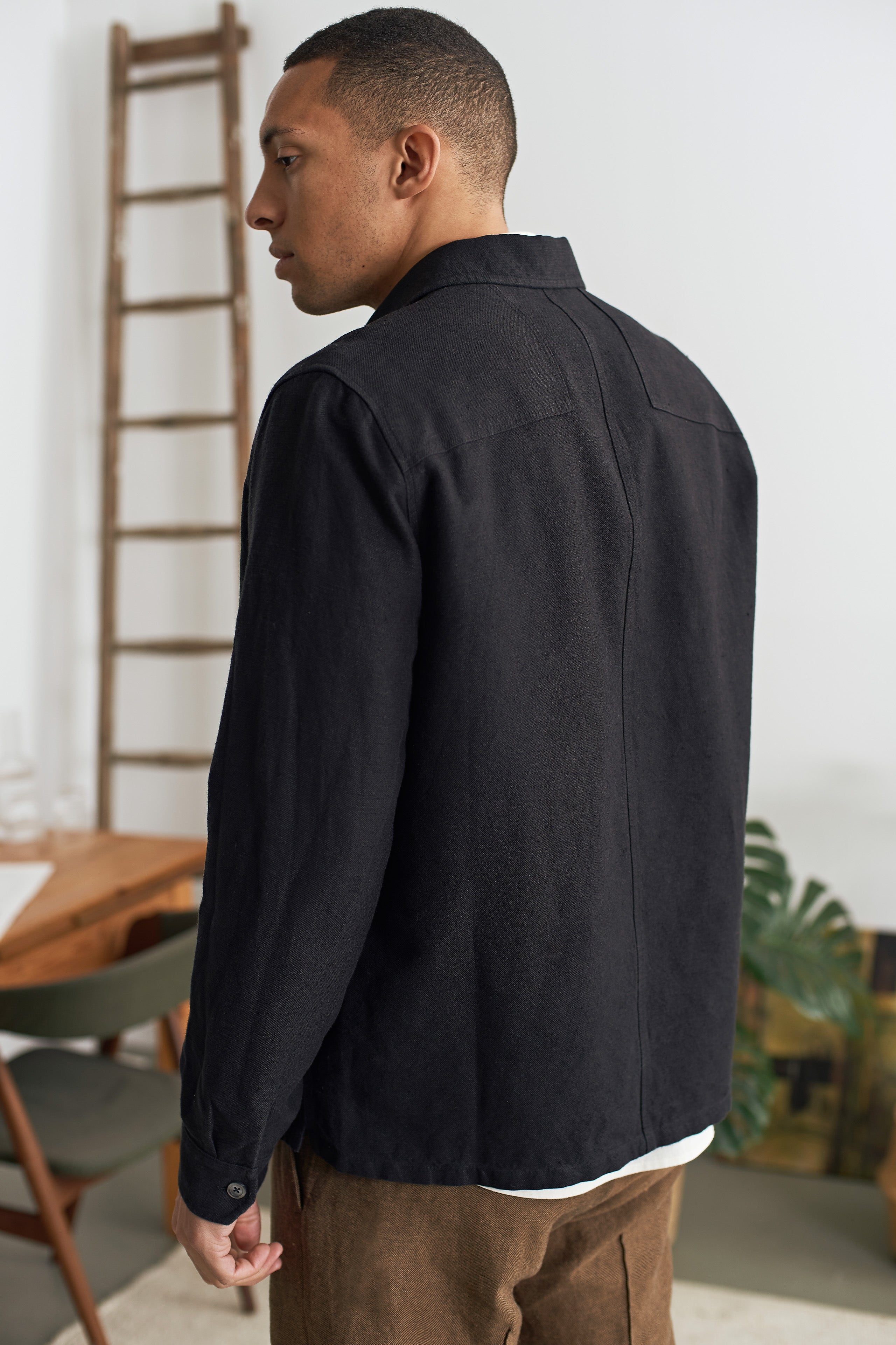 OWE Overshirt - Winter Linen Black Olive