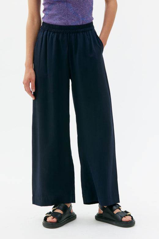 THEA - Flowy Tencel Pants, navy