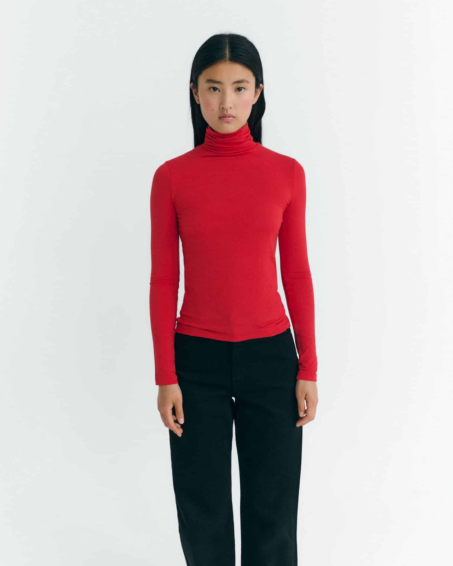 Red NOE cashmere LS Top